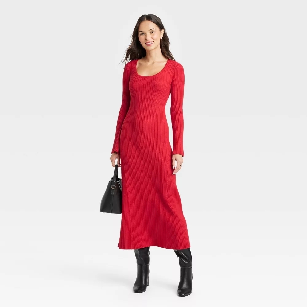 A New Day Long Sleeve Maxi Sweater Dress